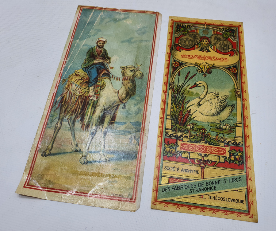 OSMANLI DÖNEMİ ALTIN VARAKLI 2 ADET FES ETİKETİ