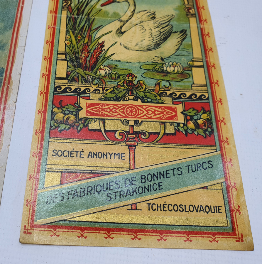 OSMANLI DÖNEMİ ALTIN VARAKLI 2 ADET FES ETİKETİ