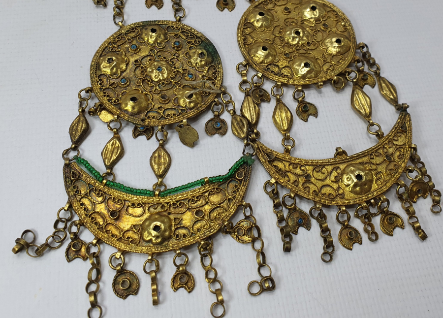 OSMANLI DÖNEMİ GÜMÜŞ ÜZERİ ALTIN VERMEYLİ NADİR FES SÜSÜ