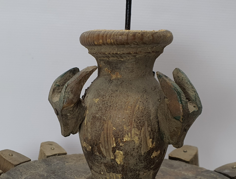 OSMANLI DÖNEMİ KOÇ BAŞLI AHŞAP TAVAN GÖBEĞİ