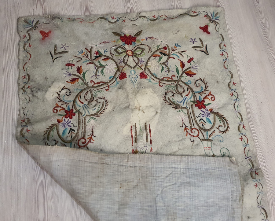 OSMANLI DÖNEMİ TEKKE İŞİ SIRMA İŞÇİLİKLİ SECCADE