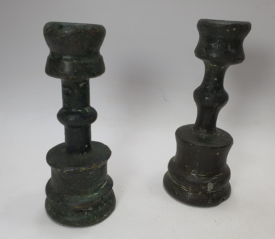 OSMANLI DÖNEMİ 3 ADET TEKKE İŞİ MİNİ HAVAN ŞAMDAN