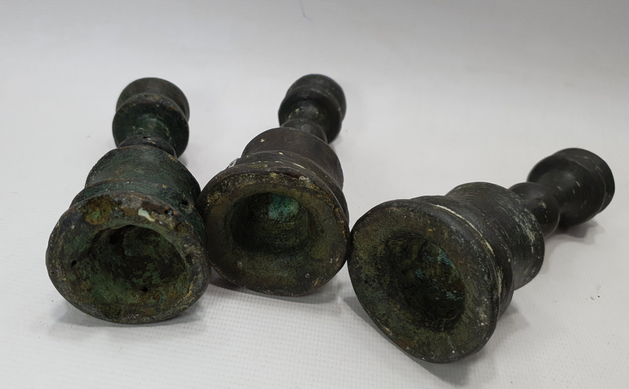 OSMANLI DÖNEMİ 3 ADET TEKKE İŞİ MİNİ HAVAN ŞAMDAN