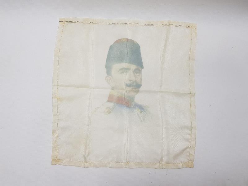 OSMANLI DÖNEMİ ENVER PAŞA GÖRSELLİ İPEK MENDİL