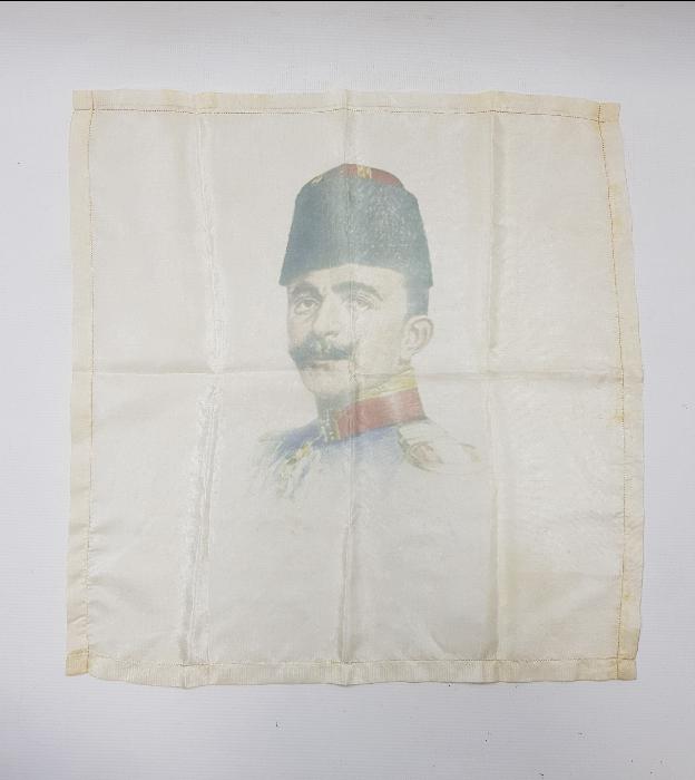 OSMANLI DÖNEMİ ENVER PAŞA GÖRSELLİ İPEK MENDİL