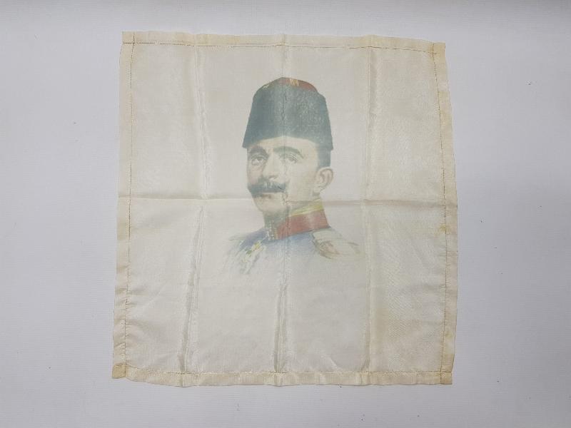 OSMANLI DÖNEMİ ENVER PAŞA GÖRSELLİ İPEK MENDİL