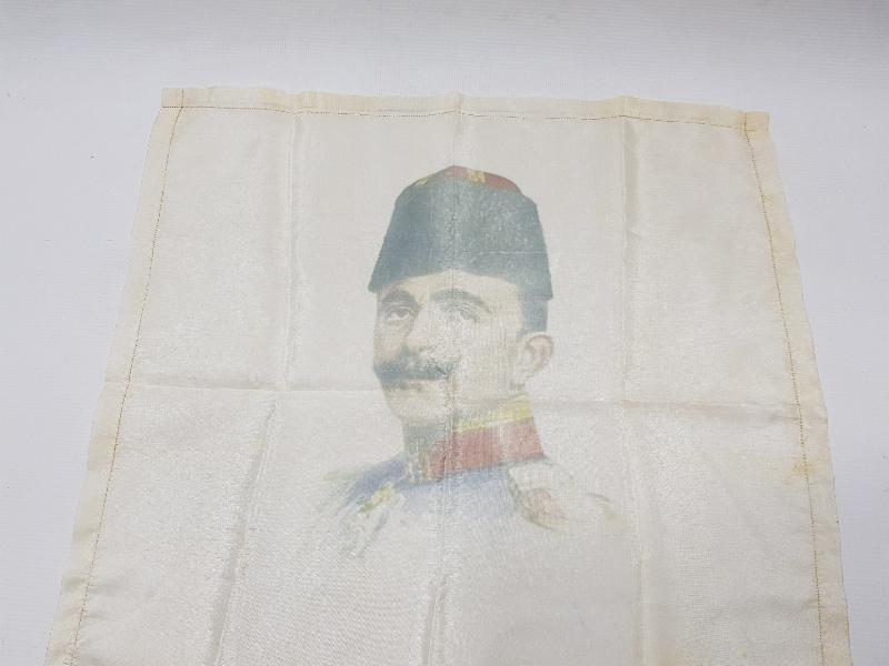 OSMANLI DÖNEMİ ENVER PAŞA GÖRSELLİ İPEK MENDİL