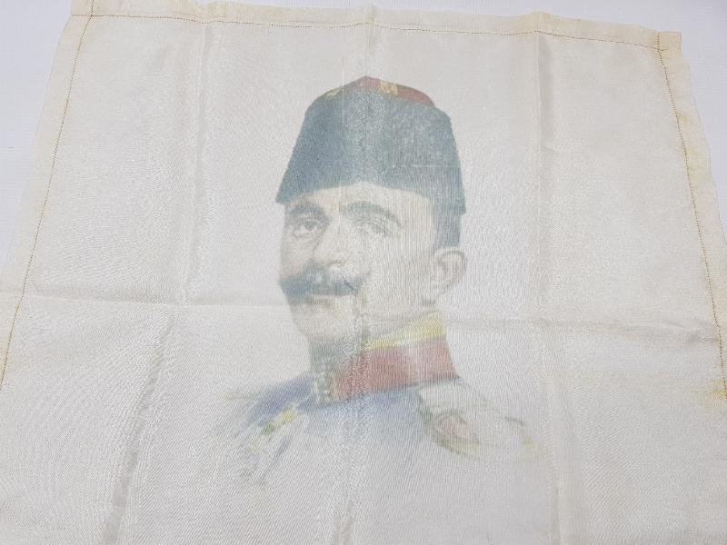 OSMANLI DÖNEMİ ENVER PAŞA GÖRSELLİ İPEK MENDİL