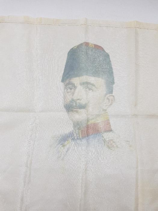 OSMANLI DÖNEMİ ENVER PAŞA GÖRSELLİ İPEK MENDİL