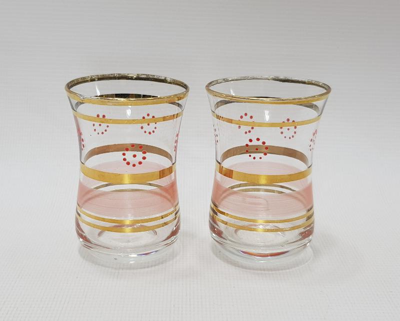 OSMANLI DÖNEMİ MİNELİ BİR ÇİFT ÇAY BARDAĞI