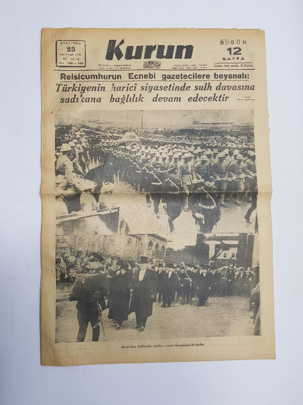 ATATÜRK'ÜN VEFAT HABERLERİ - 23 KASIM 1938 KURUN GAZETESİ 
