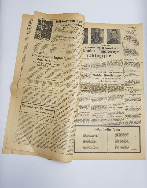 ATATÜRK'ÜN VEFAT HABERLERİ - 23 KASIM 1938 KURUN GAZETESİ 