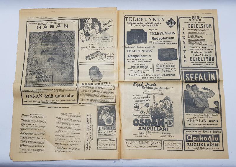 ATATÜRK'ÜN VEFAT HABERLERİ - 23 KASIM 1938 KURUN GAZETESİ 