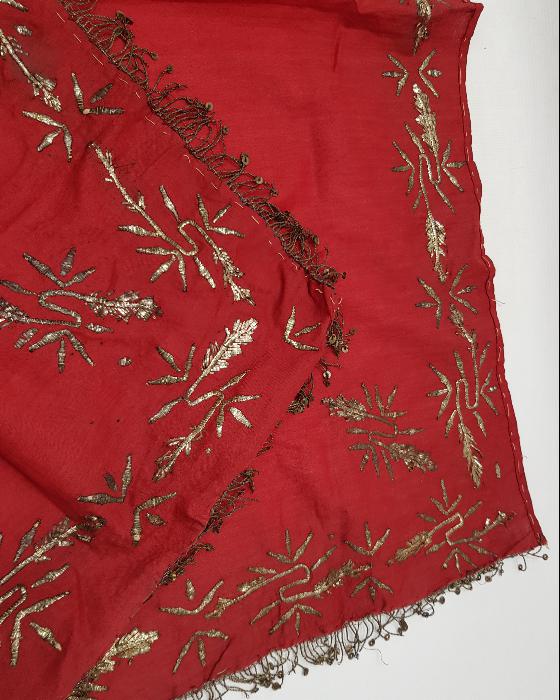 OSMANLI DÖNEMİ GÜMÜŞ SIRMA İŞLEMELİ ÇEVRE ÖRTÜ