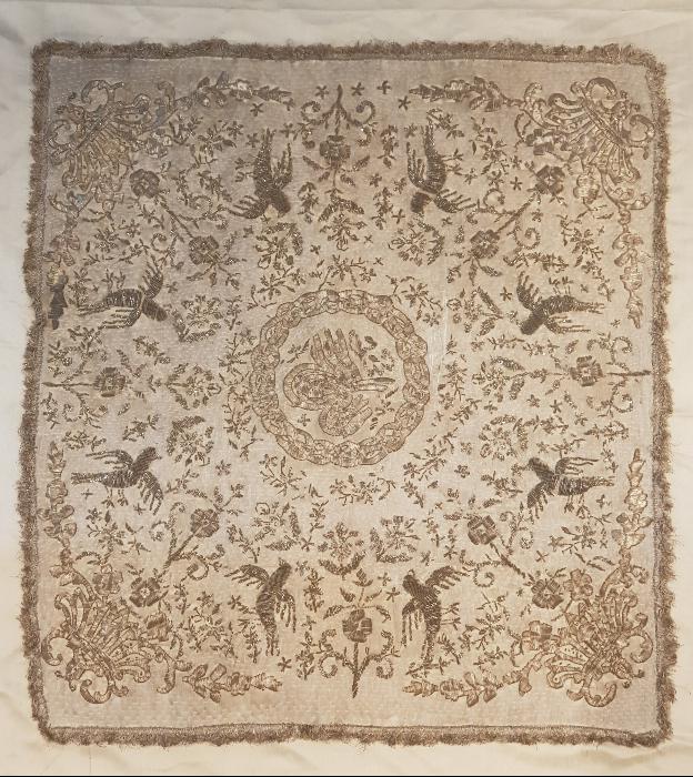 OSMANLI DÖNEMİ TUĞRA İŞLEMELİ İPEK BOHÇA