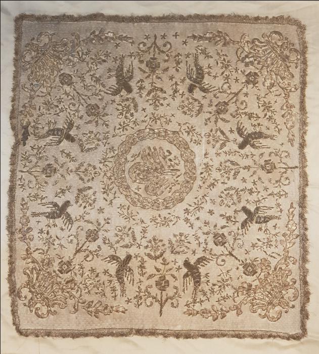 OSMANLI DÖNEMİ TUĞRA İŞLEMELİ İPEK BOHÇA