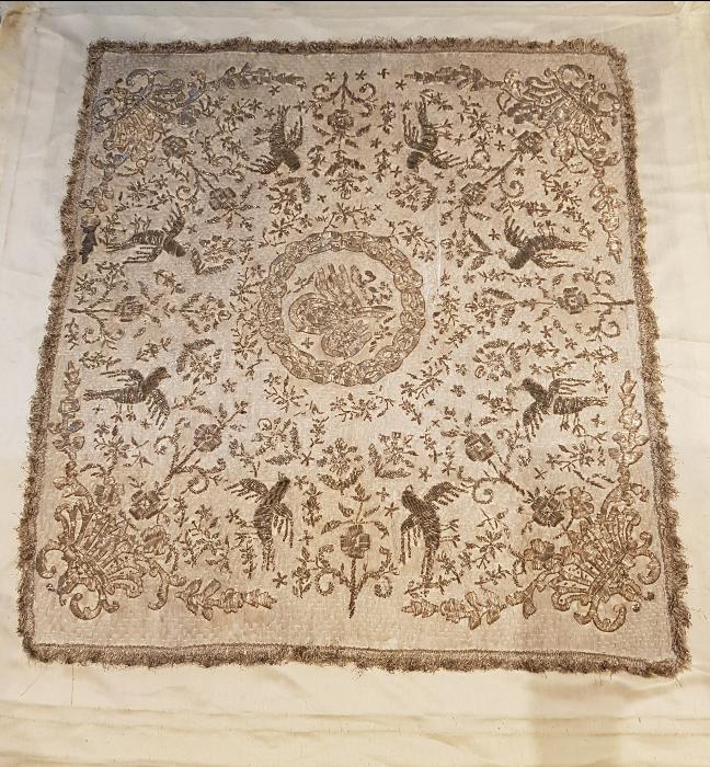 OSMANLI DÖNEMİ TUĞRA İŞLEMELİ İPEK BOHÇA