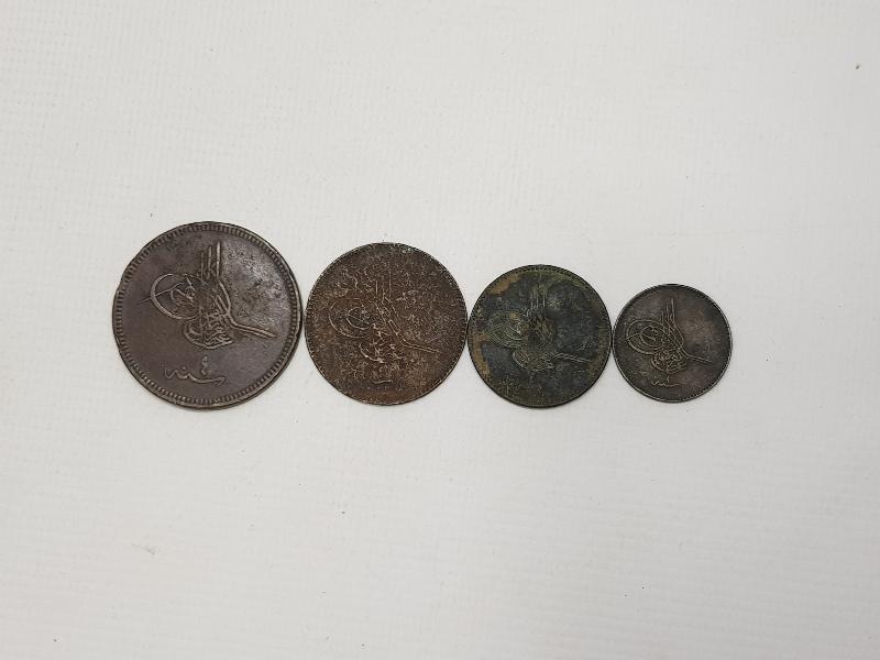 OSMANLI SULTAN ABDÜLAZİZ HAN DÖNEMİ 4 ADET MADENİ PARA 
