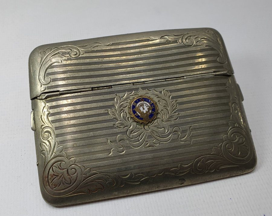 1. DÜNYA SAVAŞI DÖNEMİ 1915-1916 TARİHLİ SAVAŞ HATIRASI MİNELİ SUBAY TABAKASI