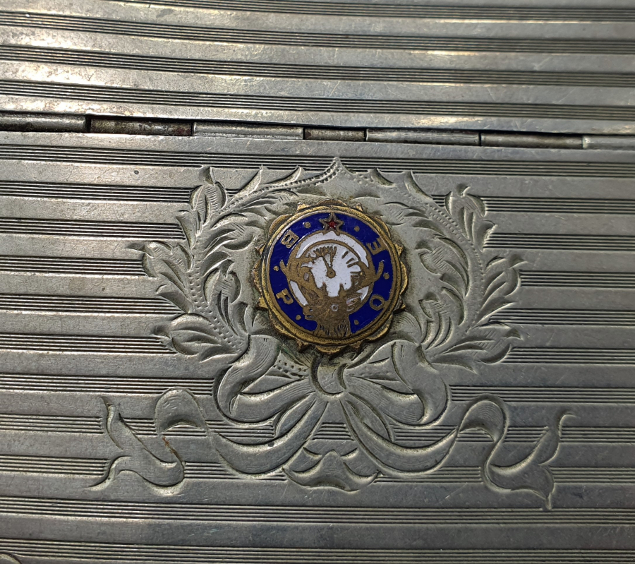 1. DÜNYA SAVAŞI DÖNEMİ 1915-1916 TARİHLİ SAVAŞ HATIRASI MİNELİ SUBAY TABAKASI