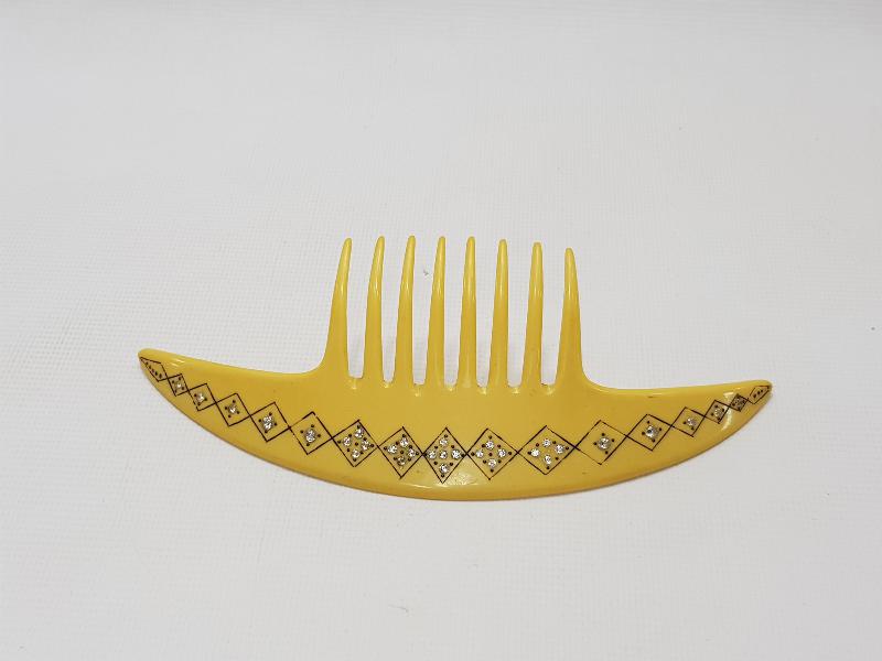 19. YÜZYIL AJUR İŞÇİLİKLİ ZİRKON TAŞLI TOPUZ TARAĞI 