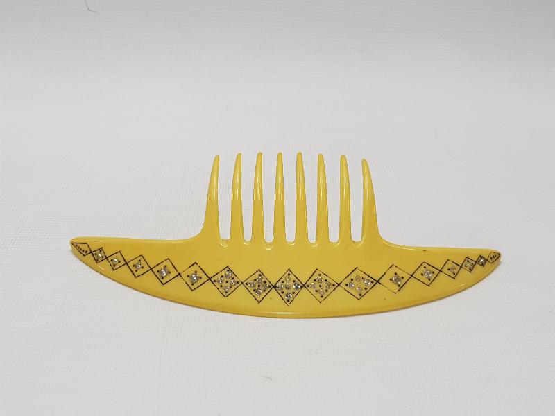 19. YÜZYIL AJUR İŞÇİLİKLİ ZİRKON TAŞLI TOPUZ TARAĞI 