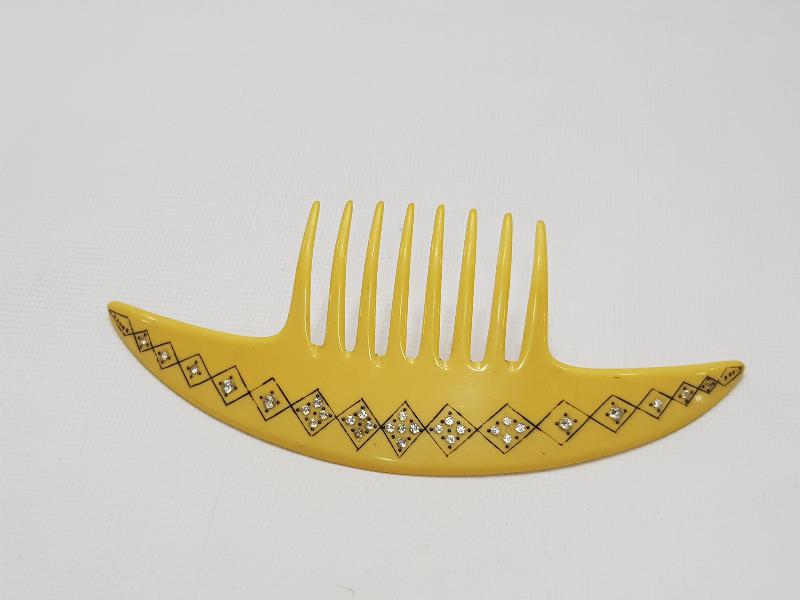 19. YÜZYIL AJUR İŞÇİLİKLİ ZİRKON TAŞLI TOPUZ TARAĞI 