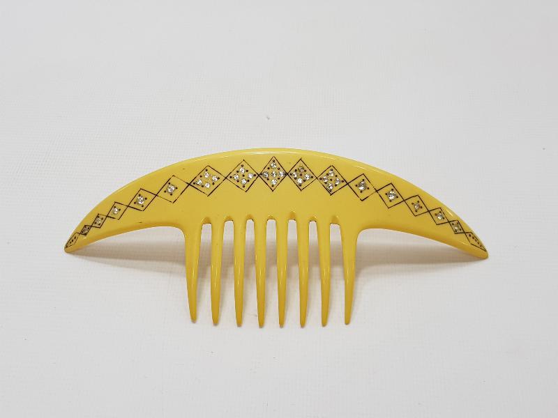 19. YÜZYIL AJUR İŞÇİLİKLİ ZİRKON TAŞLI TOPUZ TARAĞI 