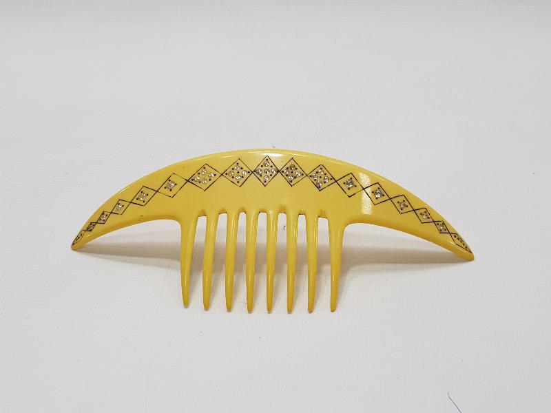 19. YÜZYIL AJUR İŞÇİLİKLİ ZİRKON TAŞLI TOPUZ TARAĞI 