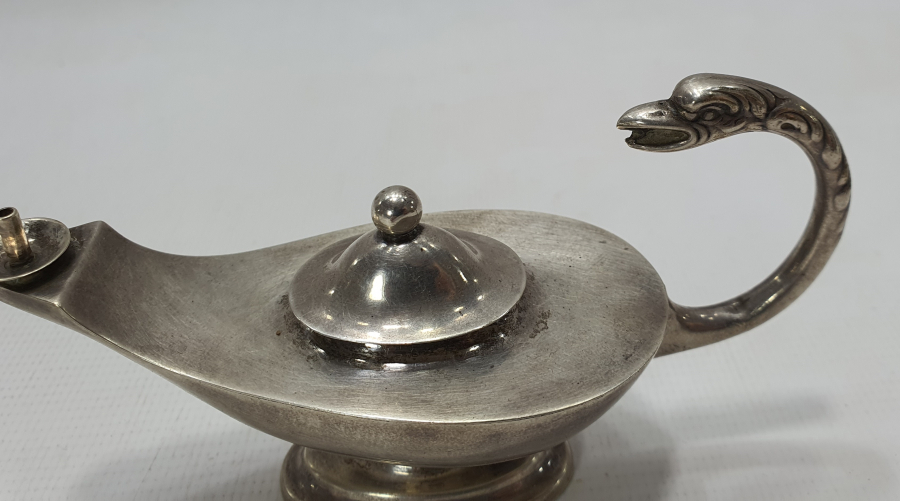 1900 BAŞLARI İNGİLİZ GÜMÜŞ KANDİL