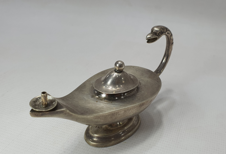 1900 BAŞLARI İNGİLİZ GÜMÜŞ KANDİL