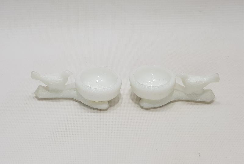 1900'LERDEN BİR ÇİFT OPALİN TUZLUK BİBERLİK 