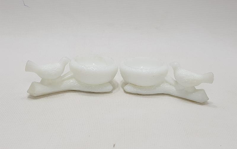 1900'LERDEN BİR ÇİFT OPALİN TUZLUK BİBERLİK 