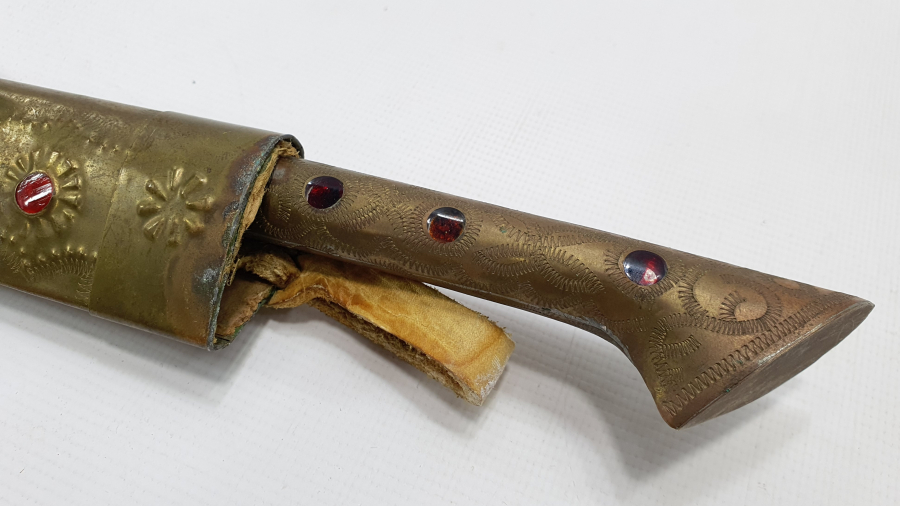 ÜZERİNDE OSMANLICA ŞEHRİ HAN YAZILI TÜRKMEN İŞİ AVCI BIÇAĞI