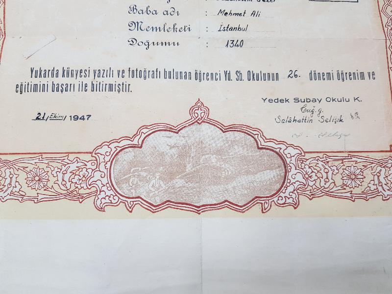 1947 YEDEK SUBAY DİPLOMASI 