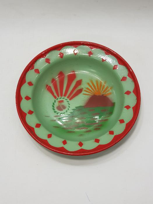 CUMHURİYET İLK DÖNEM CHP TEMALI EMAYE TABAK 