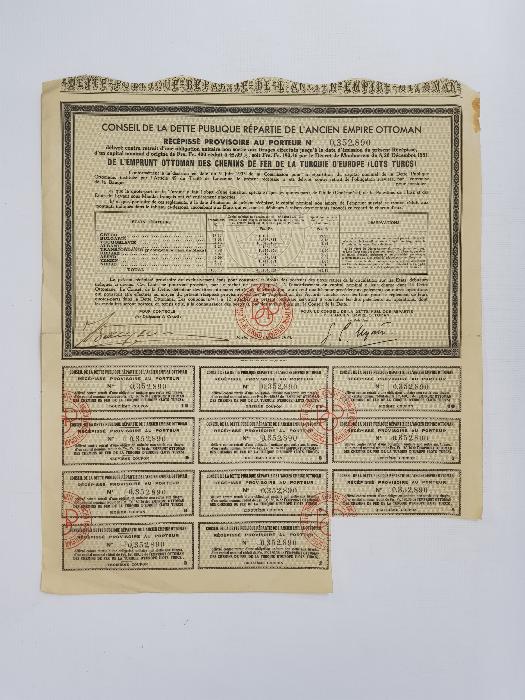 OSMANLI DEVLET DIŞ BORÇLANMA HİSSE SENEDİ 