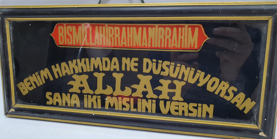 ANTİKA CAM ALTI ESNAF LEVHASI