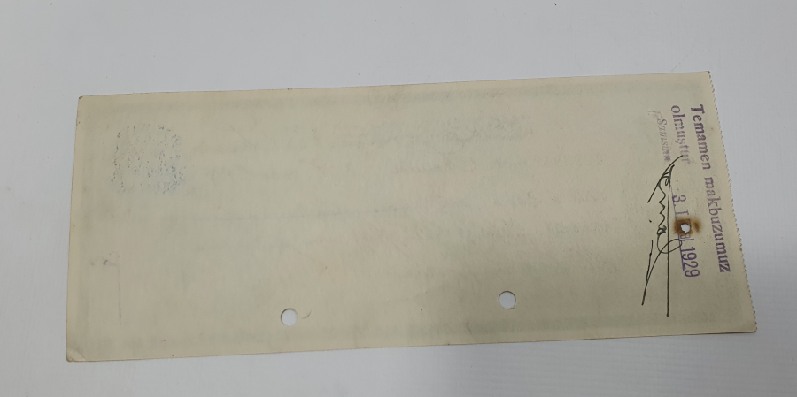 ATATÜRK GÖRSELLİ OSMANLICA YAZILI İŞ BANKASI ÇEKİ