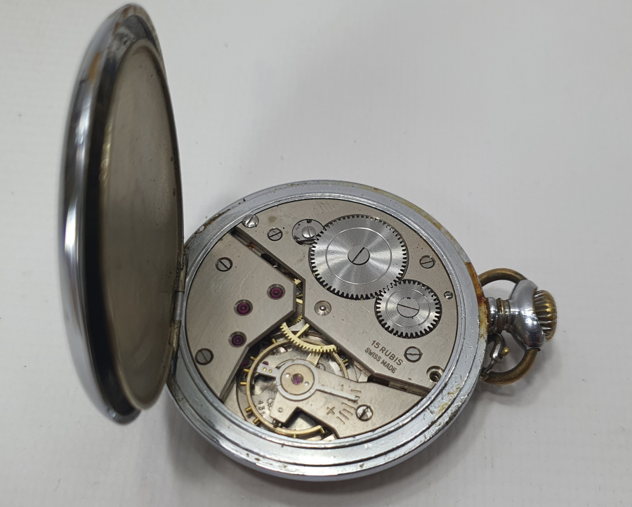 HİSLON MARKA KURMALI TREN YOLLU CEP SAATİ