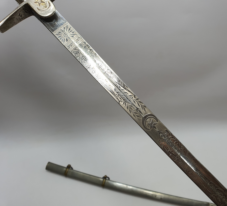 OSMANLI DÖNEMİ SIRTI YAZILI ÇİL KONDİSYONDA SUBAY KILICI