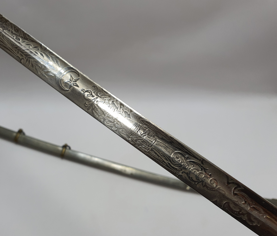 OSMANLI DÖNEMİ SIRTI YAZILI ÇİL KONDİSYONDA SUBAY KILICI