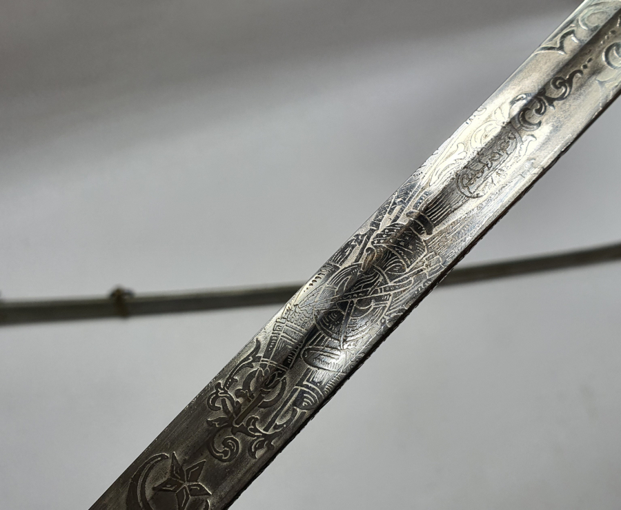 OSMANLI DÖNEMİ SIRTI YAZILI ÇİL KONDİSYONDA SUBAY KILICI