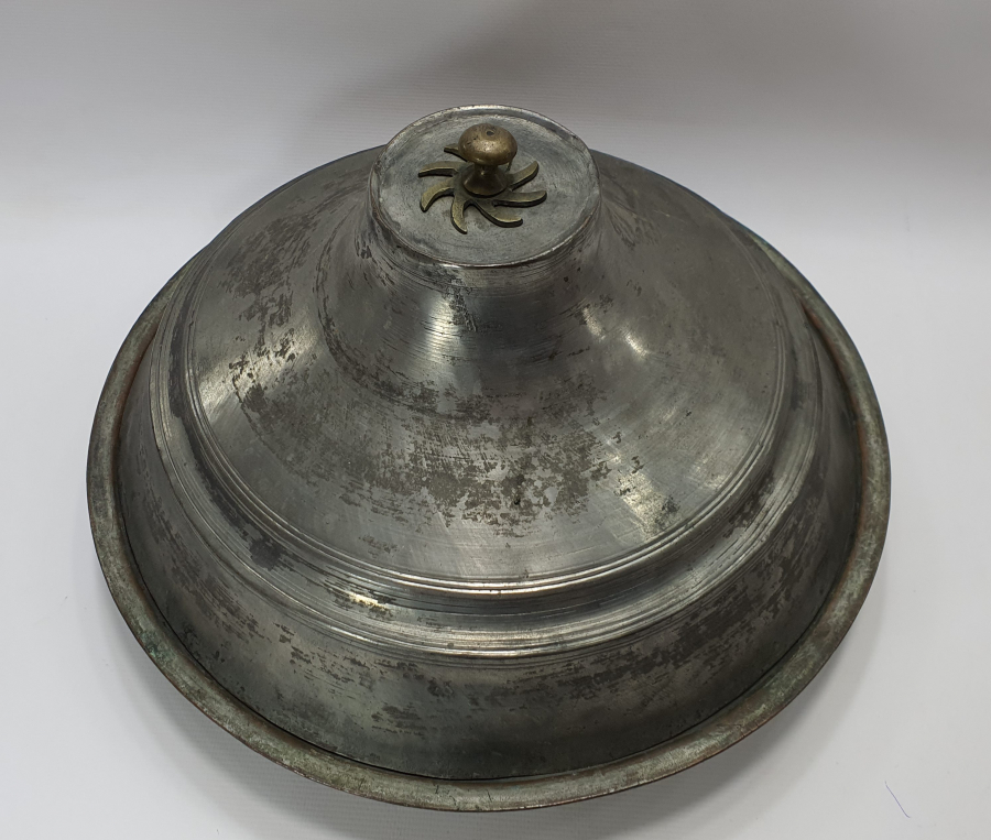 OSMANLI DÖNEMİ TEKKE İŞİ ÇARKIFELEK MOTİFLİ BÜYÜK BOY KAPAKLI LENGER