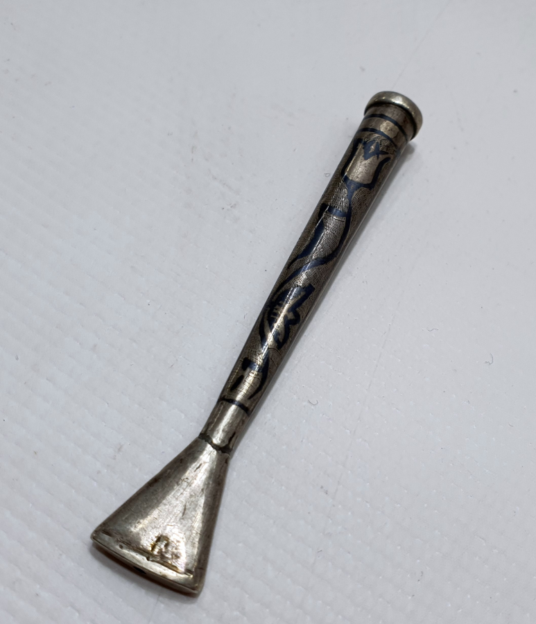 ÜZERİ LALE MOTİFLİ OSMANLI DÖNEMİ VAN İŞİ GÜMÜŞ SİGARA AĞIZLIĞI