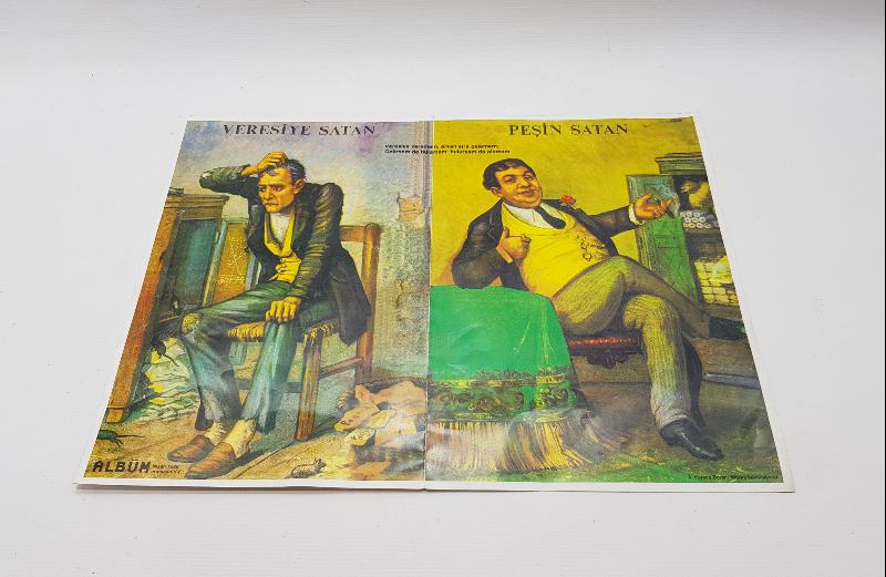 ESKİ BAKKALİYE: PEŞİN SATAN & VERESİYE SATAN PANOSU 