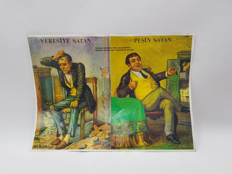 ESKİ BAKKALİYE: PEŞİN SATAN & VERESİYE SATAN PANOSU 