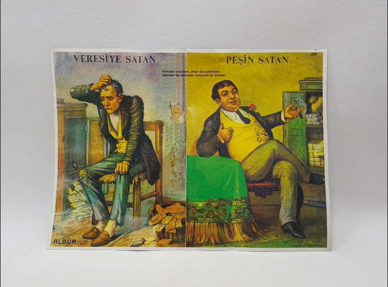 ESKİ BAKKALİYE: PEŞİN SATAN & VERESİYE SATAN PANOSU 