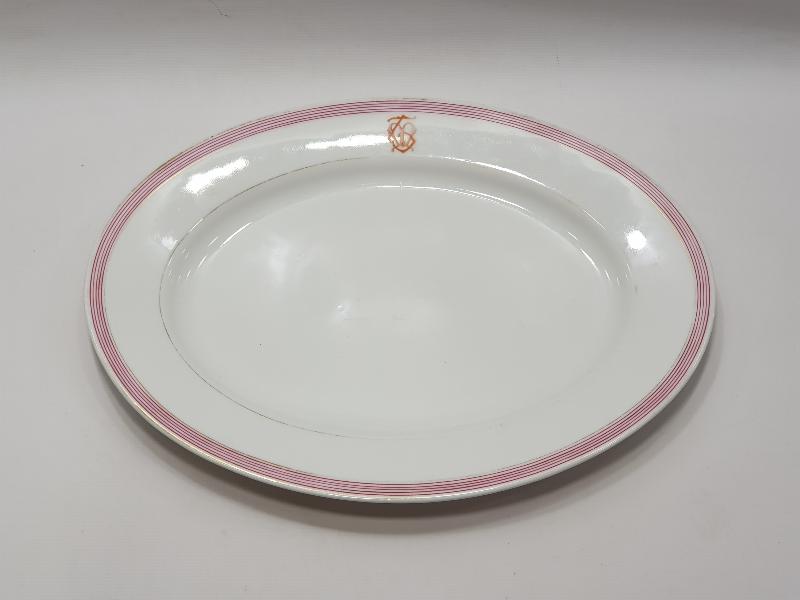 OSMANLI DÖNEMİ TOKATLIYAN OTELİ KALLAVİ BOY PORSELEN SALATA TABAĞI 