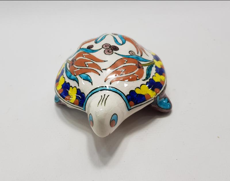 SITKI OLÇAR İMZALI KÜTAHYA SERAMİK BÜYÜK BOY KAPLUMBAĞA BİBLOSU